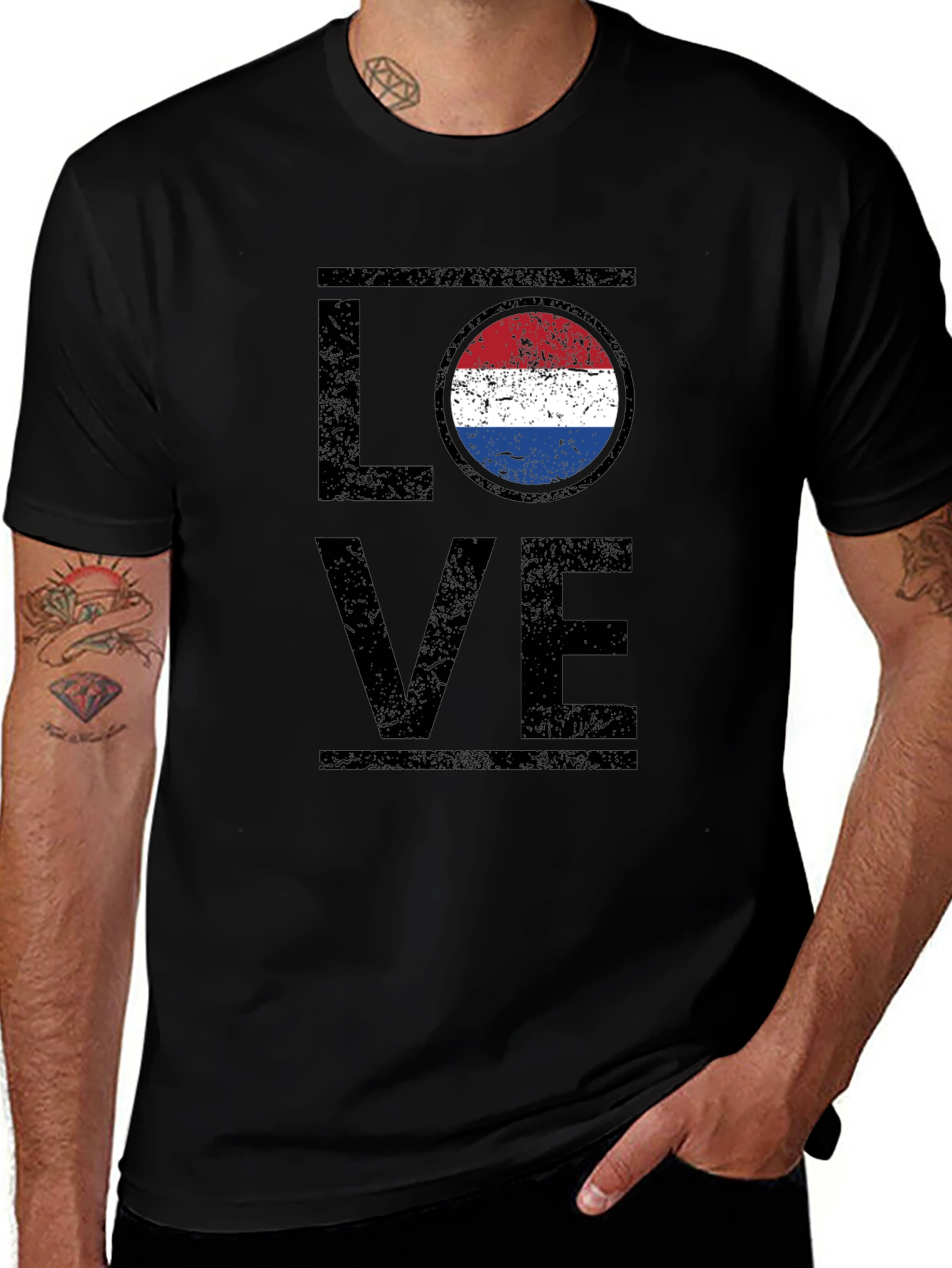 Netherlands Flag LOVE Graphic T-Shirt