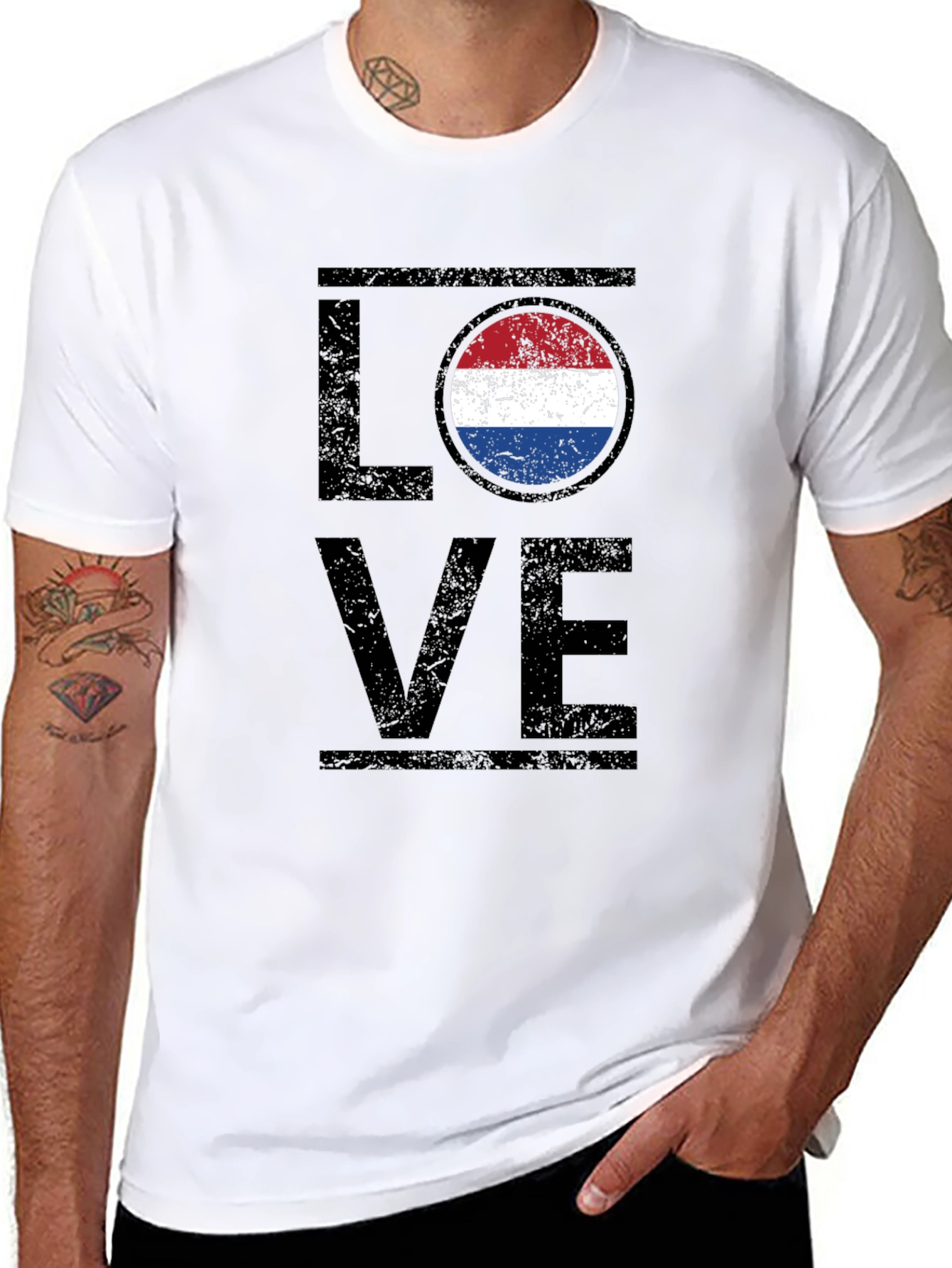 Netherlands Flag LOVE Graphic T-Shirt