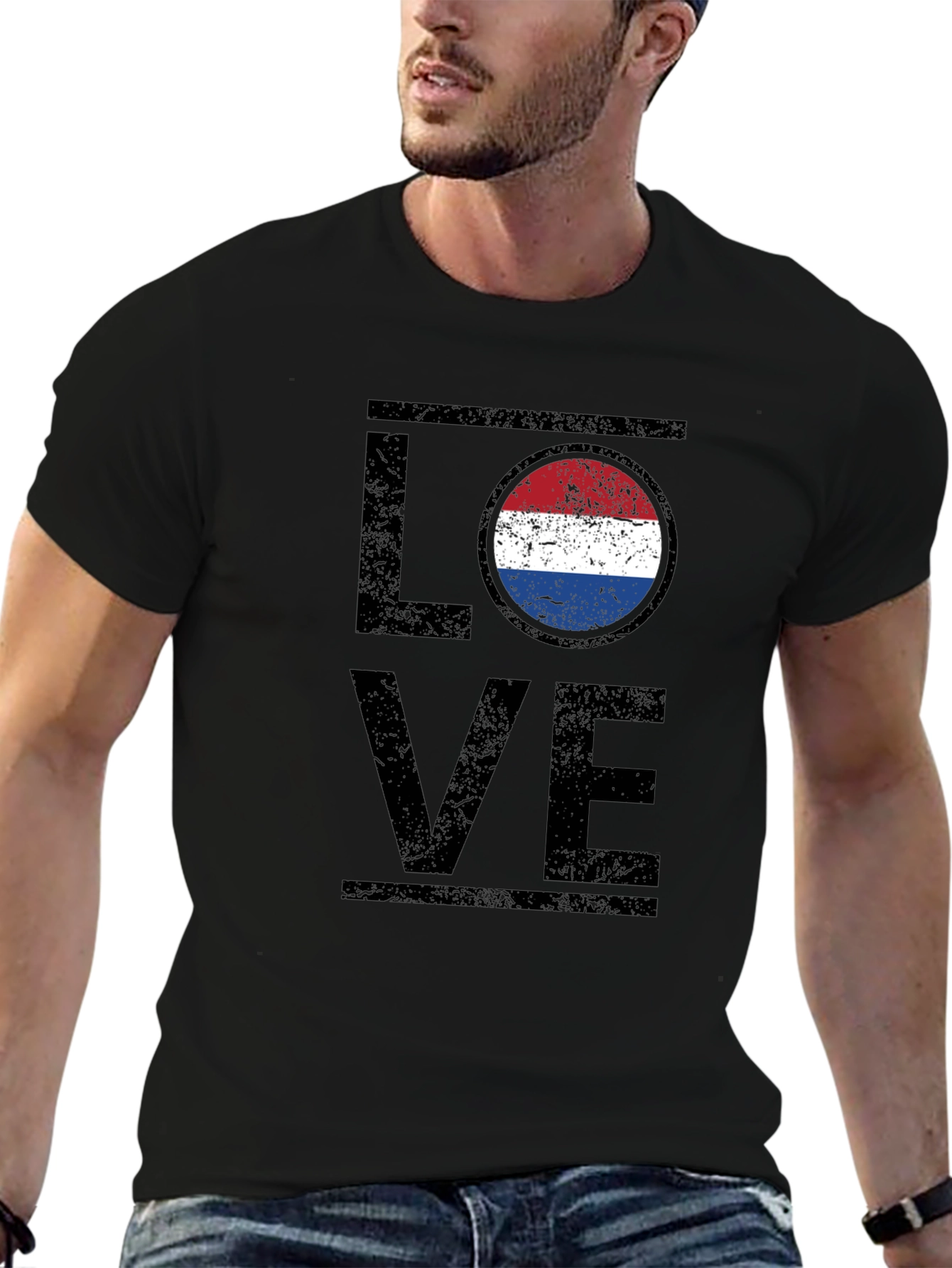 Netherlands Flag LOVE Graphic T-Shirt
