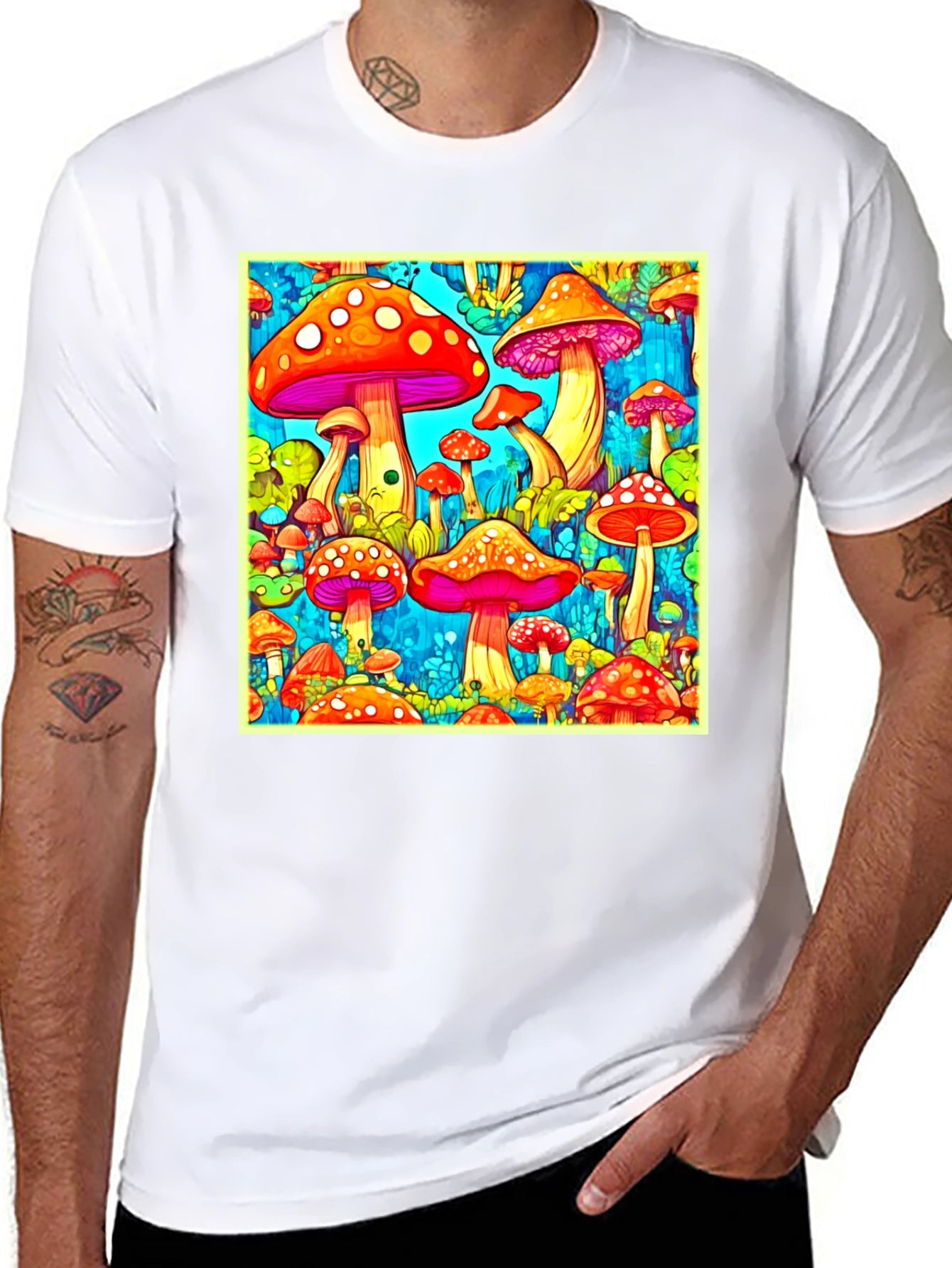 Psychedelic Mushroom Print Tee