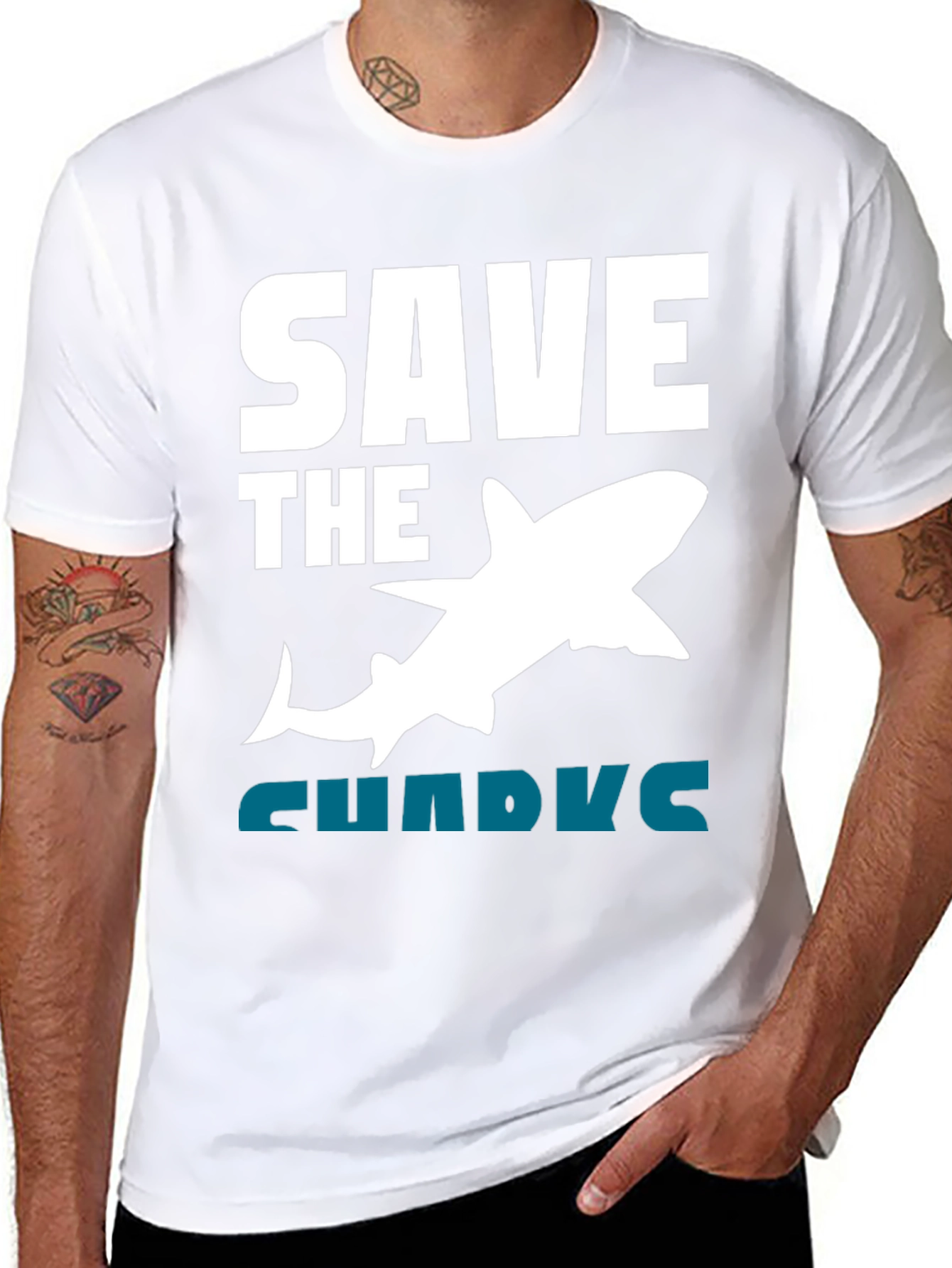 Save the Sharks Graphic Tee - Black