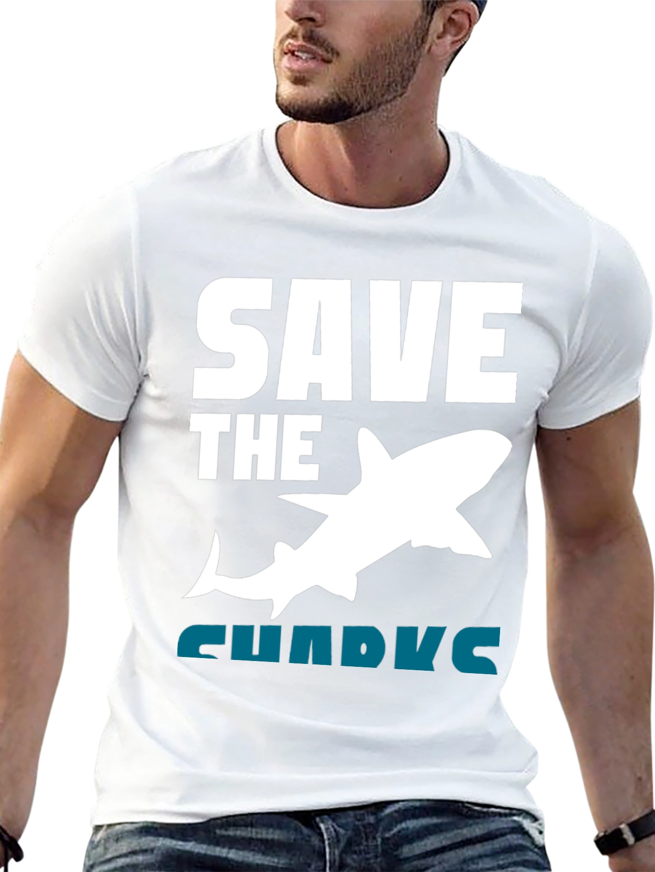 Save the Sharks Graphic Tee - Black