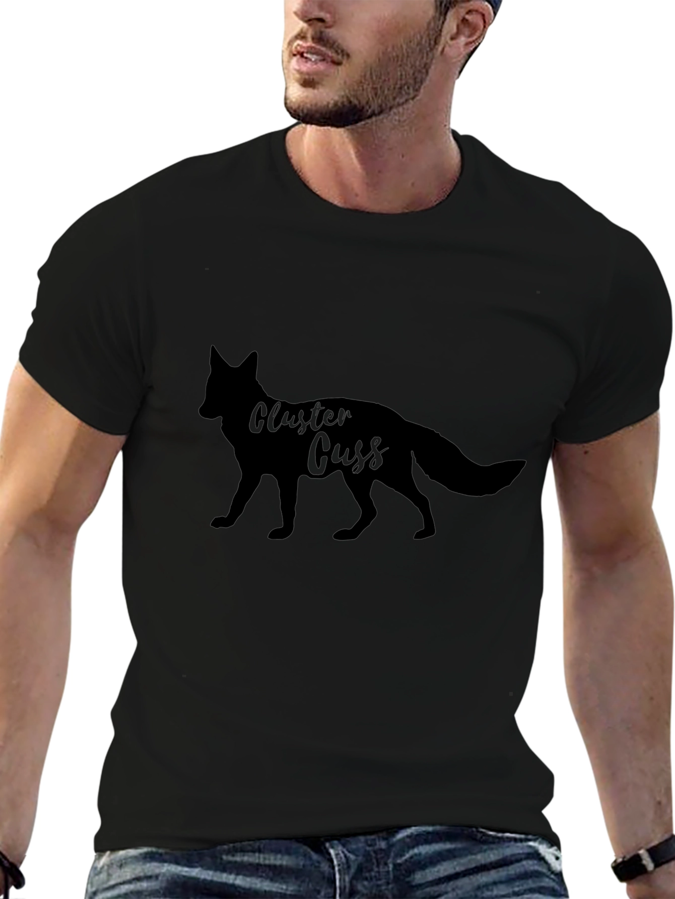 Cluster Cuss Fox Black T-Shirt
