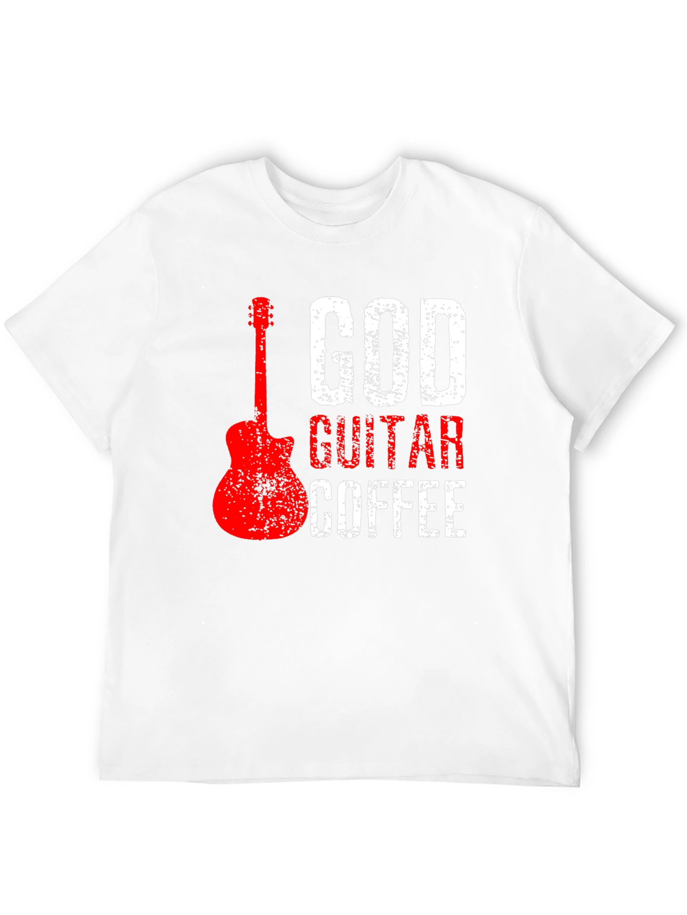 God Guitar Coffee Graphic Tee - Music Lover Shirt