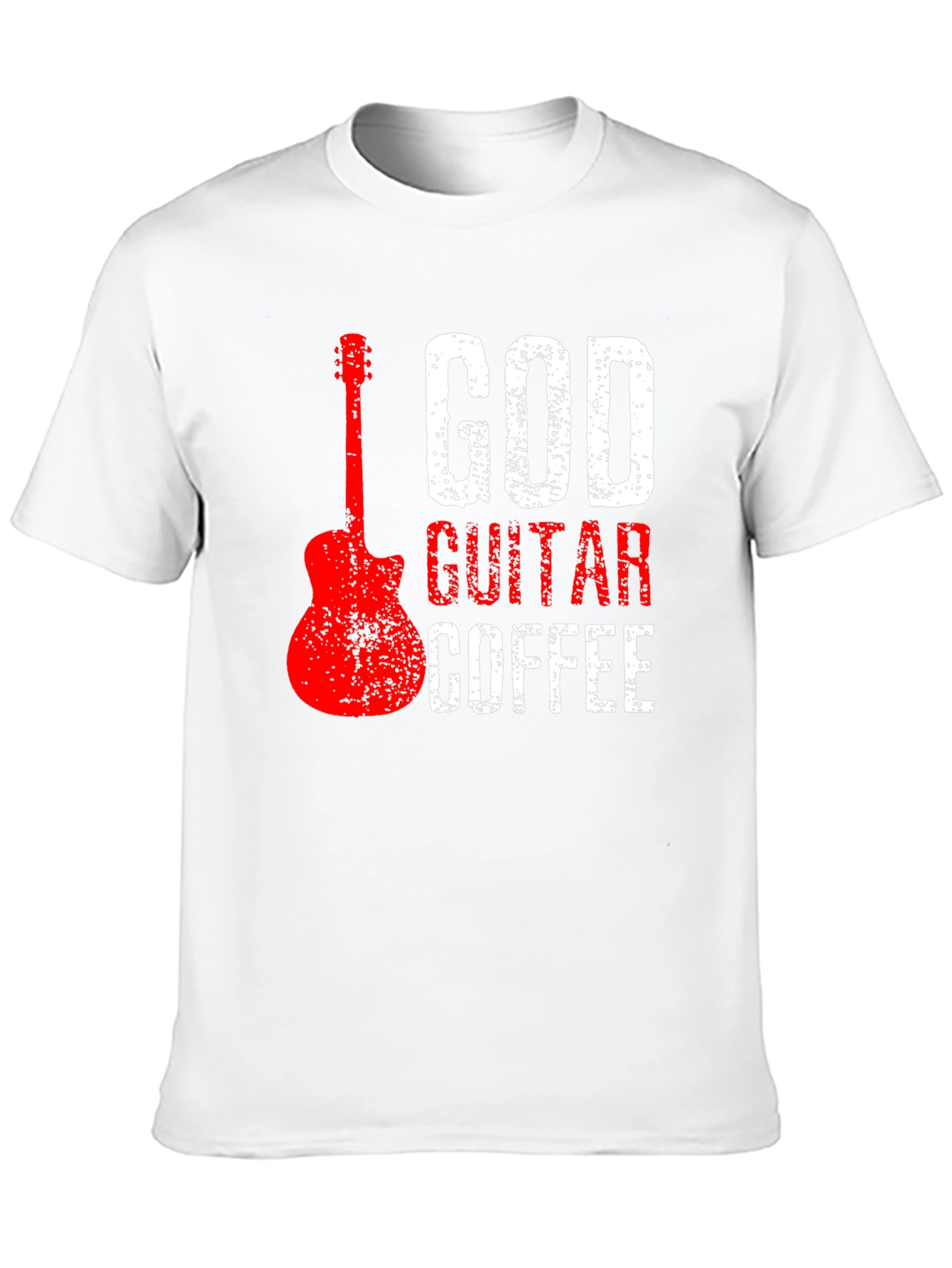 God Guitar Coffee Graphic Tee - Music Lover Shirt