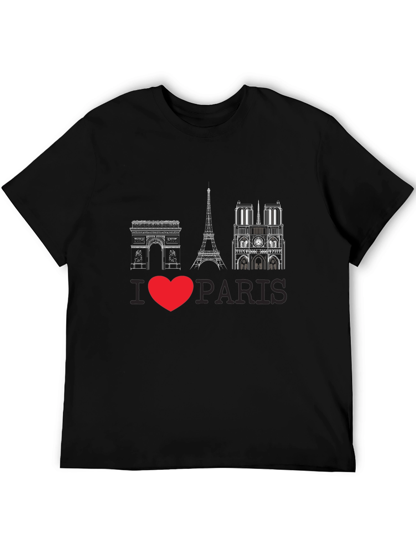 I Love Paris Black T-Shirt