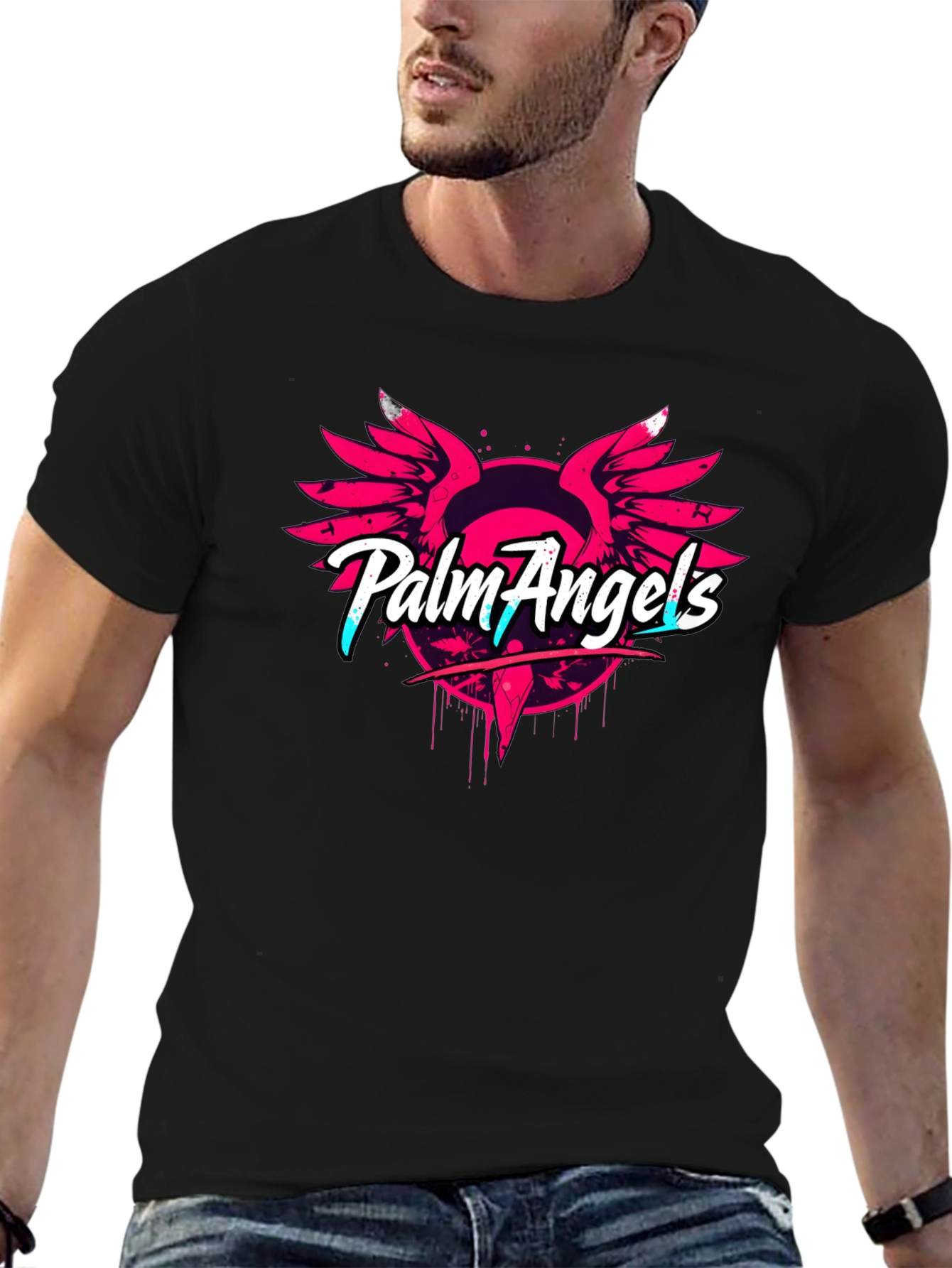 Palm Angels Black Graphic Tee