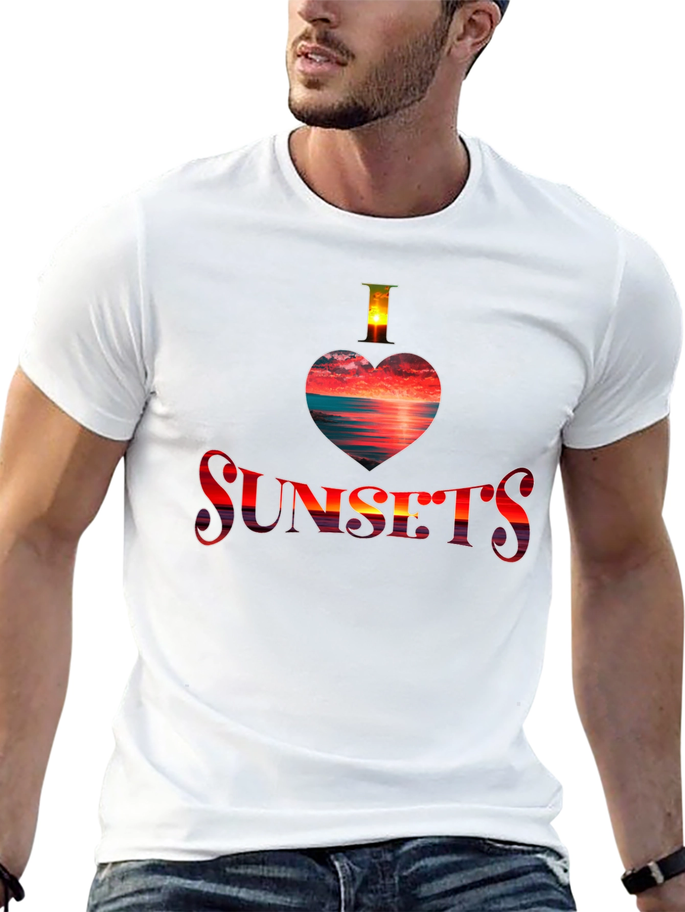 I Love Sunsets Graphic Tee - Black