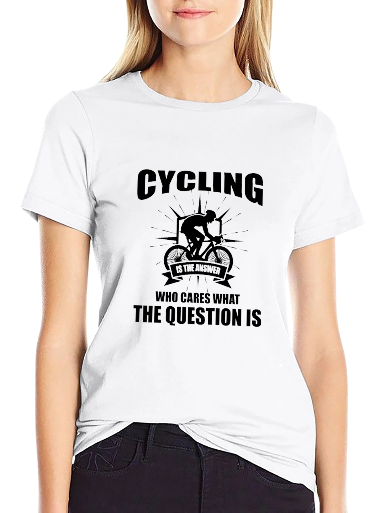 Cycling Is The Answer Mens Black Graphic T-Shirt