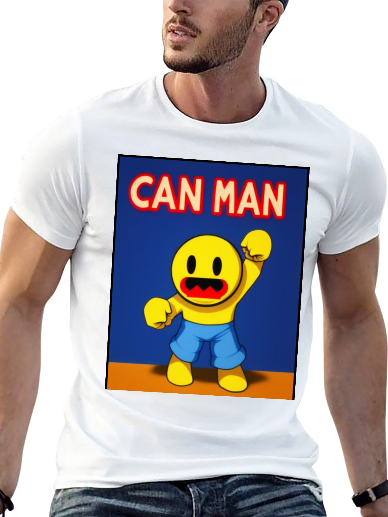 Can Man Graphic Tee - Black Cotton Blend