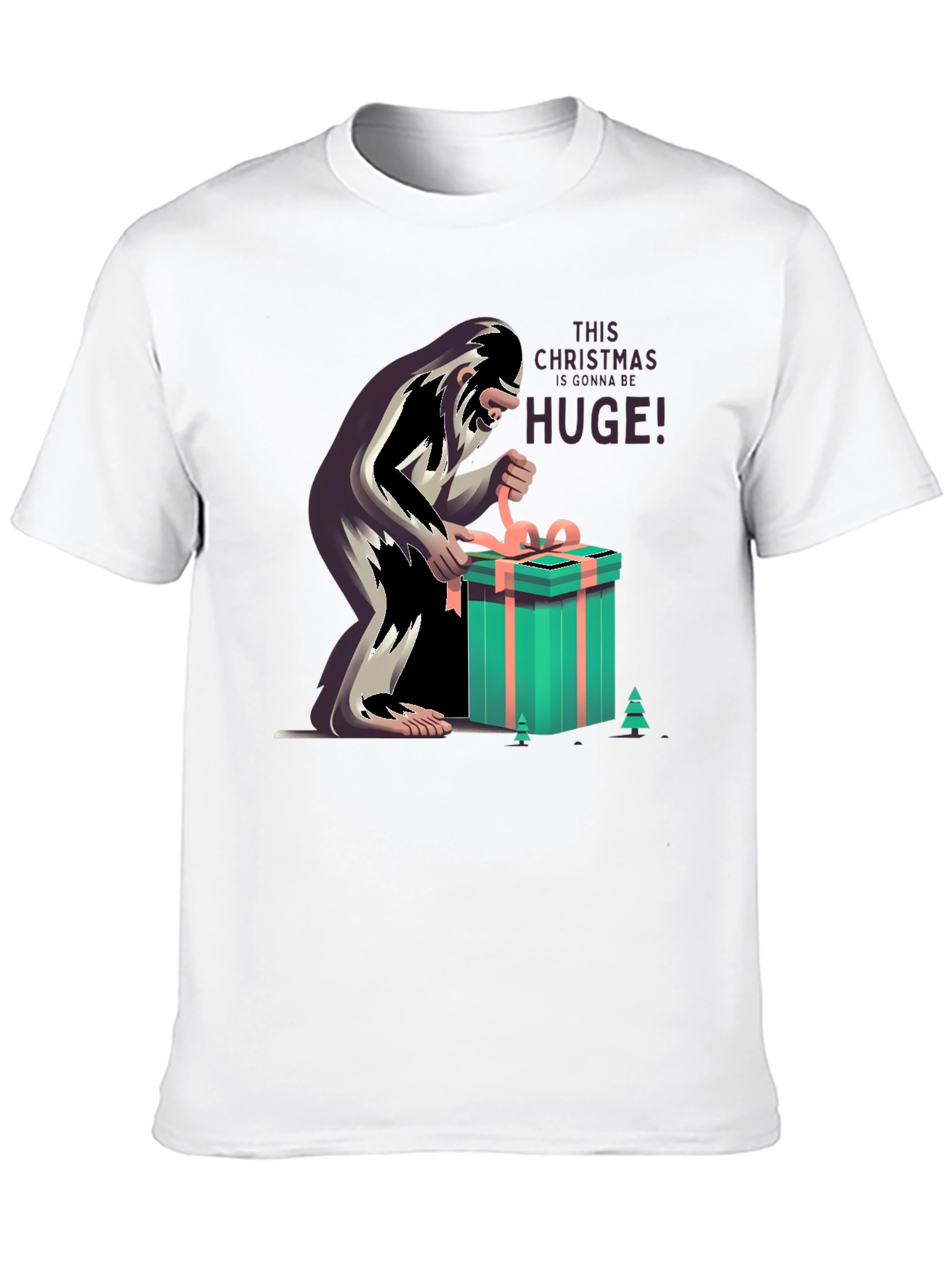 Bigfoot Christmas Gift Black T-Shirt