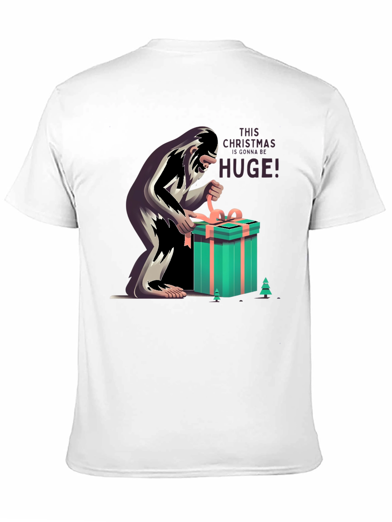 Bigfoot Christmas Gift Black T-Shirt