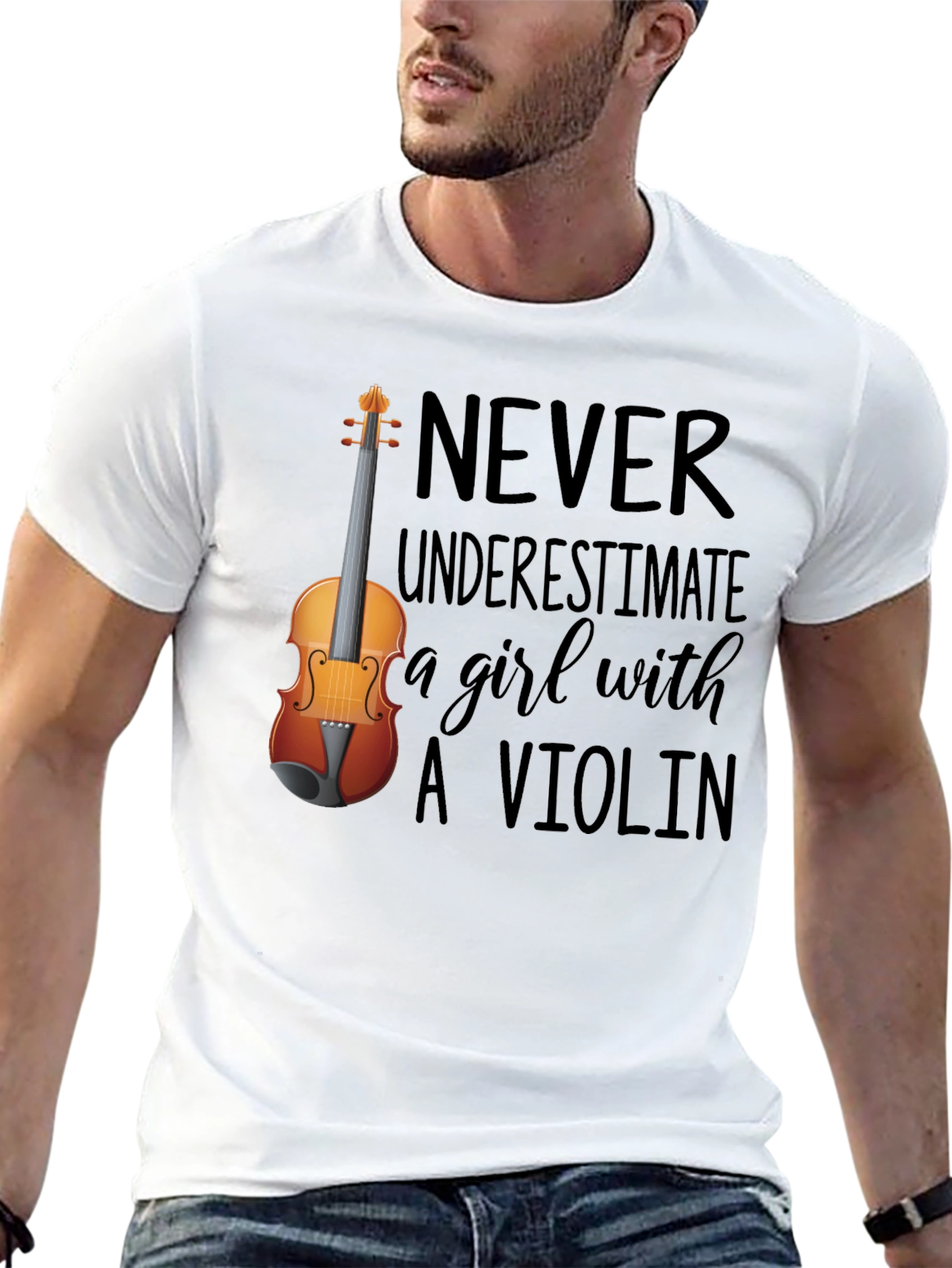 Never Underestimate a Girl with A Violin Tee