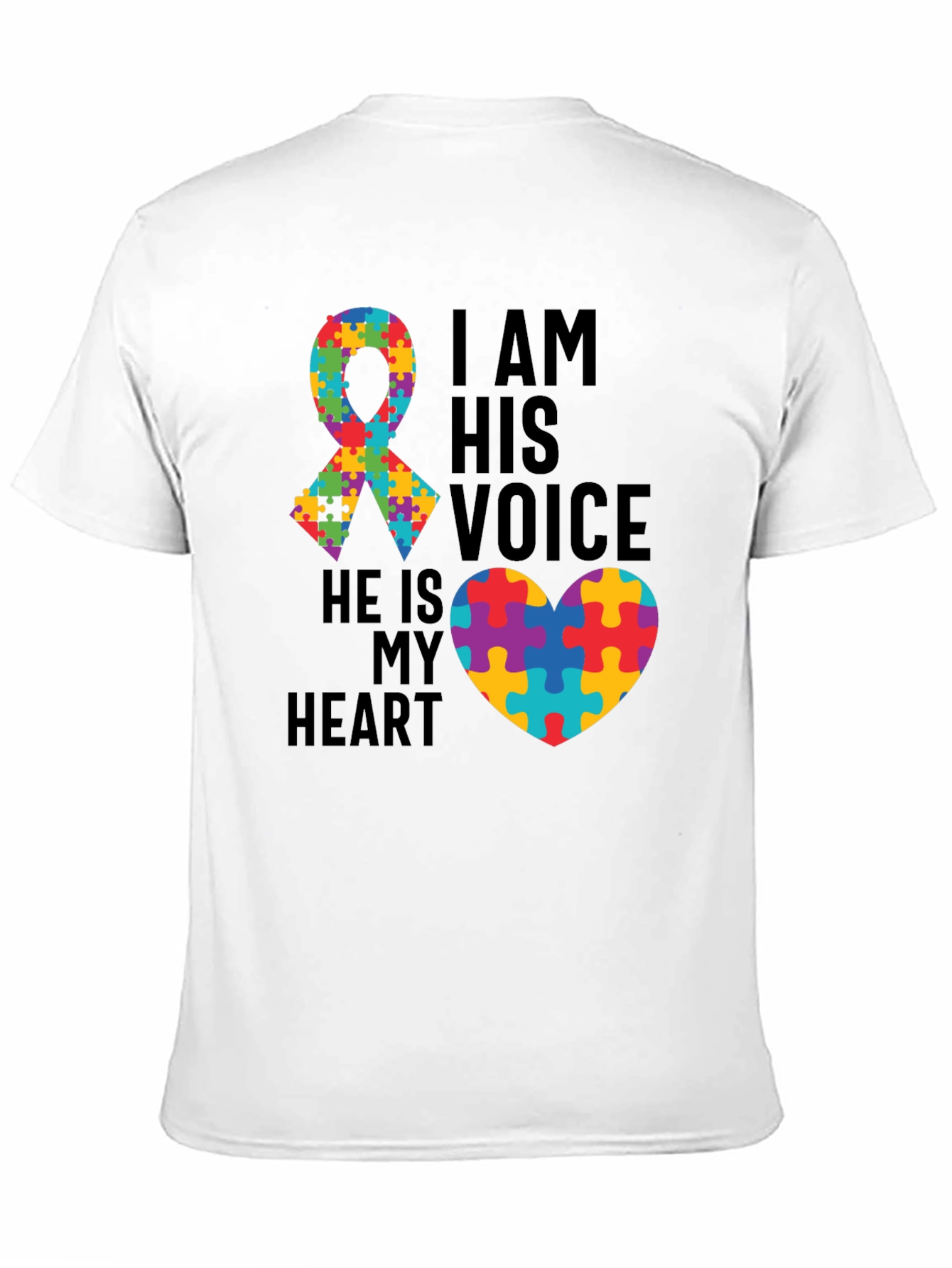 Autism Awareness T-Shirt: I Am His Voice Heart