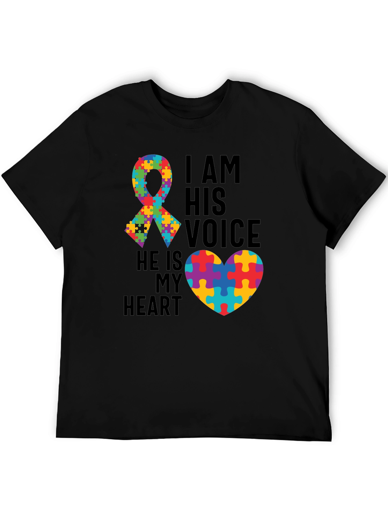 Autism Awareness T-Shirt: I Am His Voice Heart