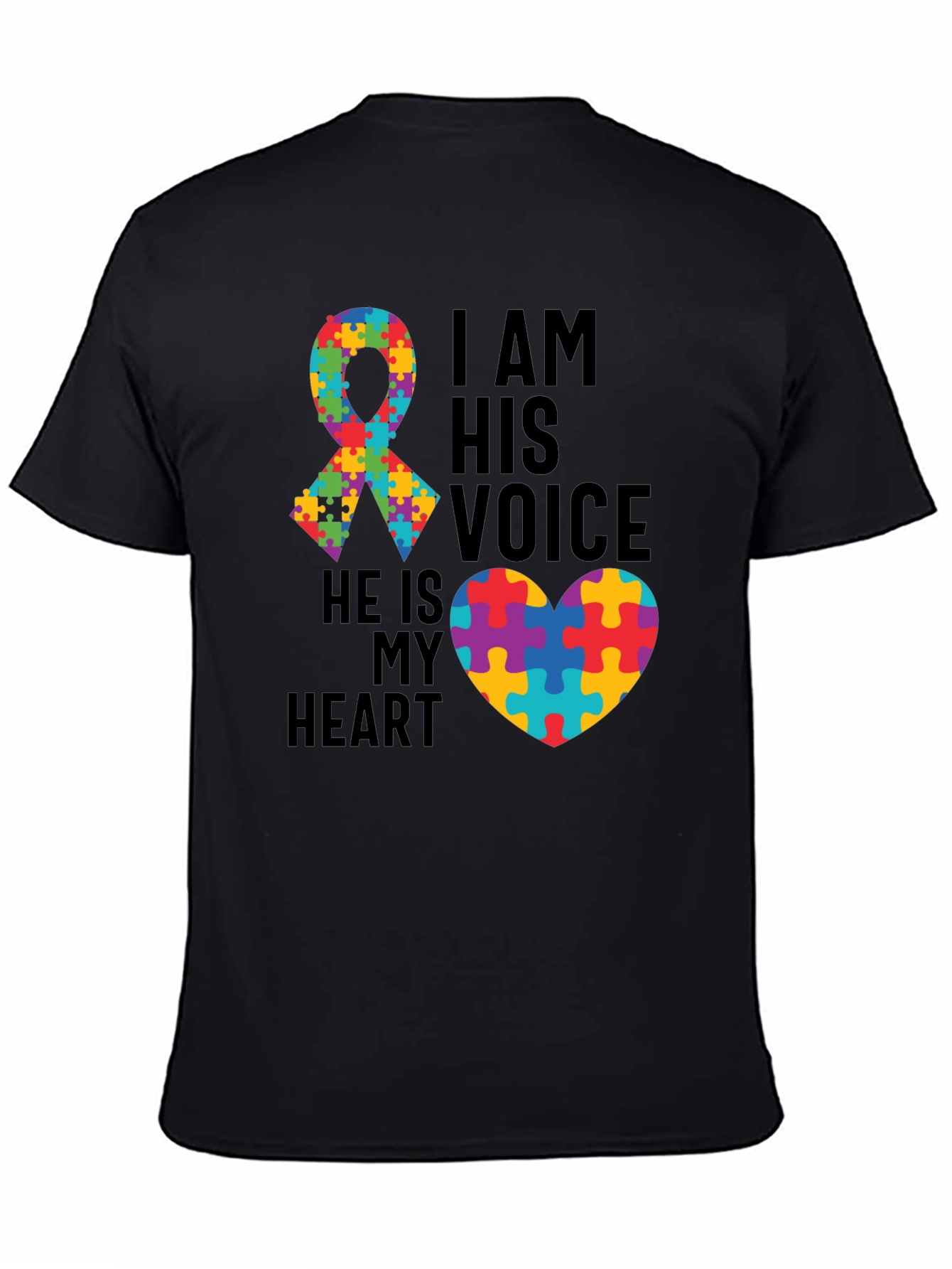 Autism Awareness T-Shirt: I Am His Voice Heart