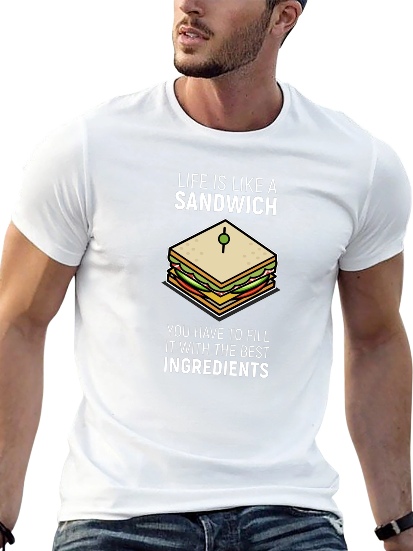 Life is Like a Sandwich Black T-Shirt