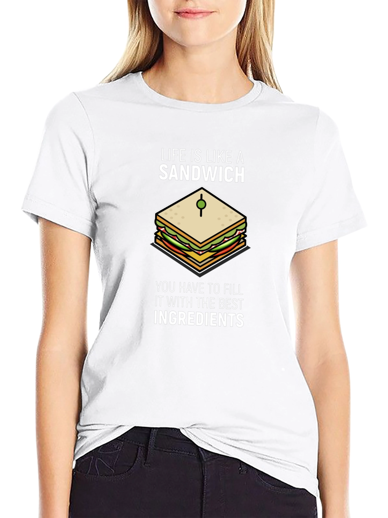 Life is Like a Sandwich Black T-Shirt
