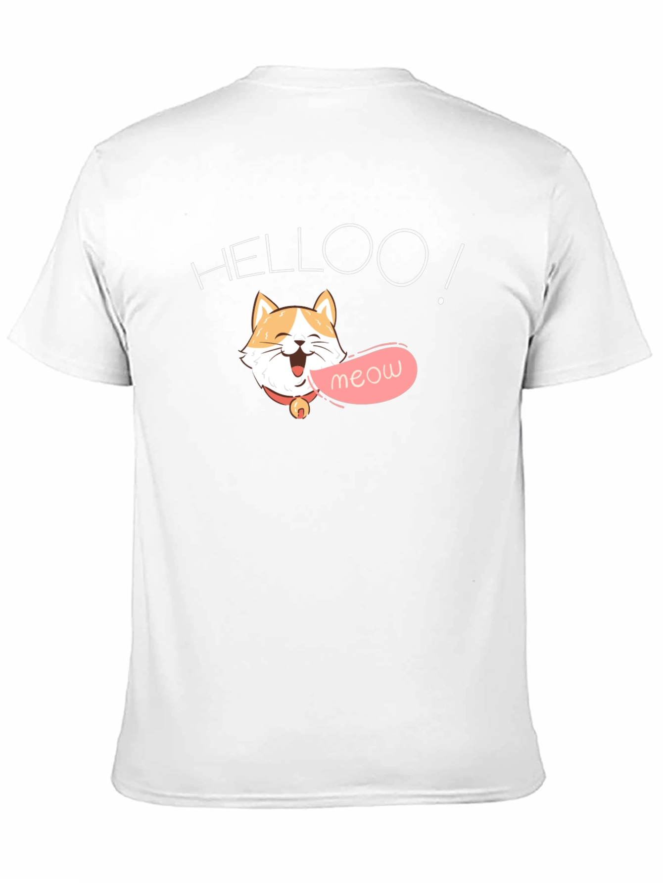 Helloo Meow Cat Graphic Tee - Black