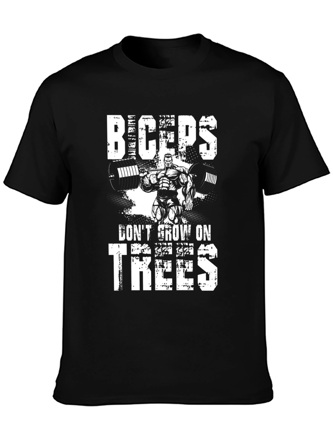 Biceps Dont Grow On Trees Black T-Shirt