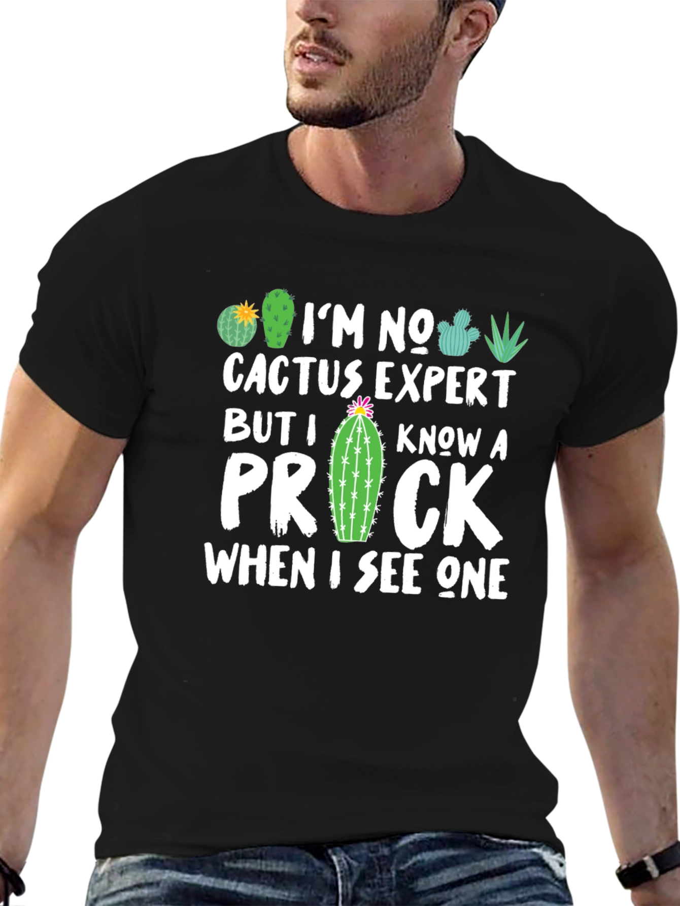 Funny Cactus Expert Graphic T-Shirt