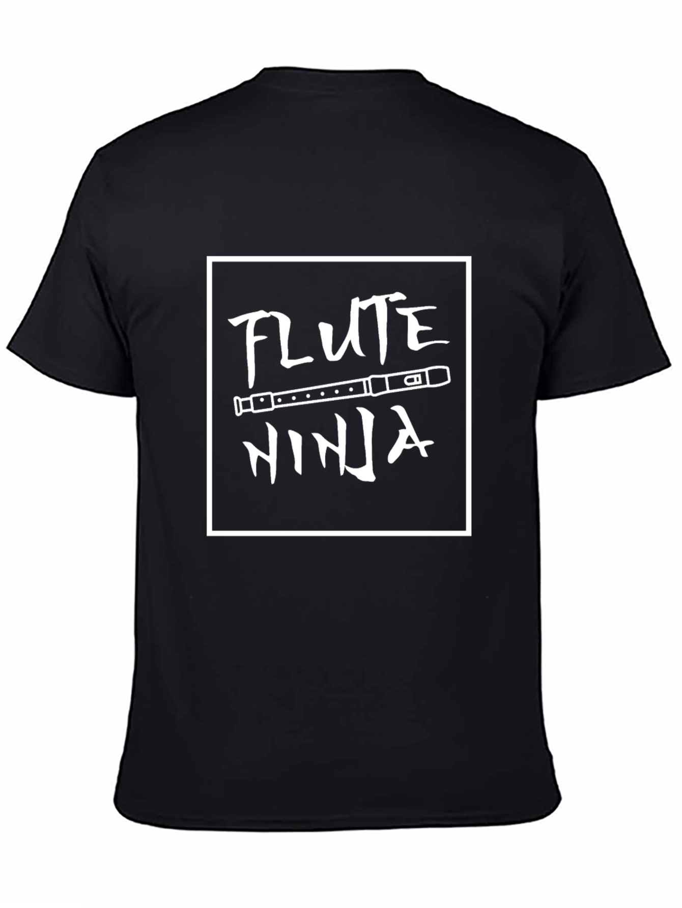 Flute Ninja Graphic T-Shirt - Black Cotton Tee