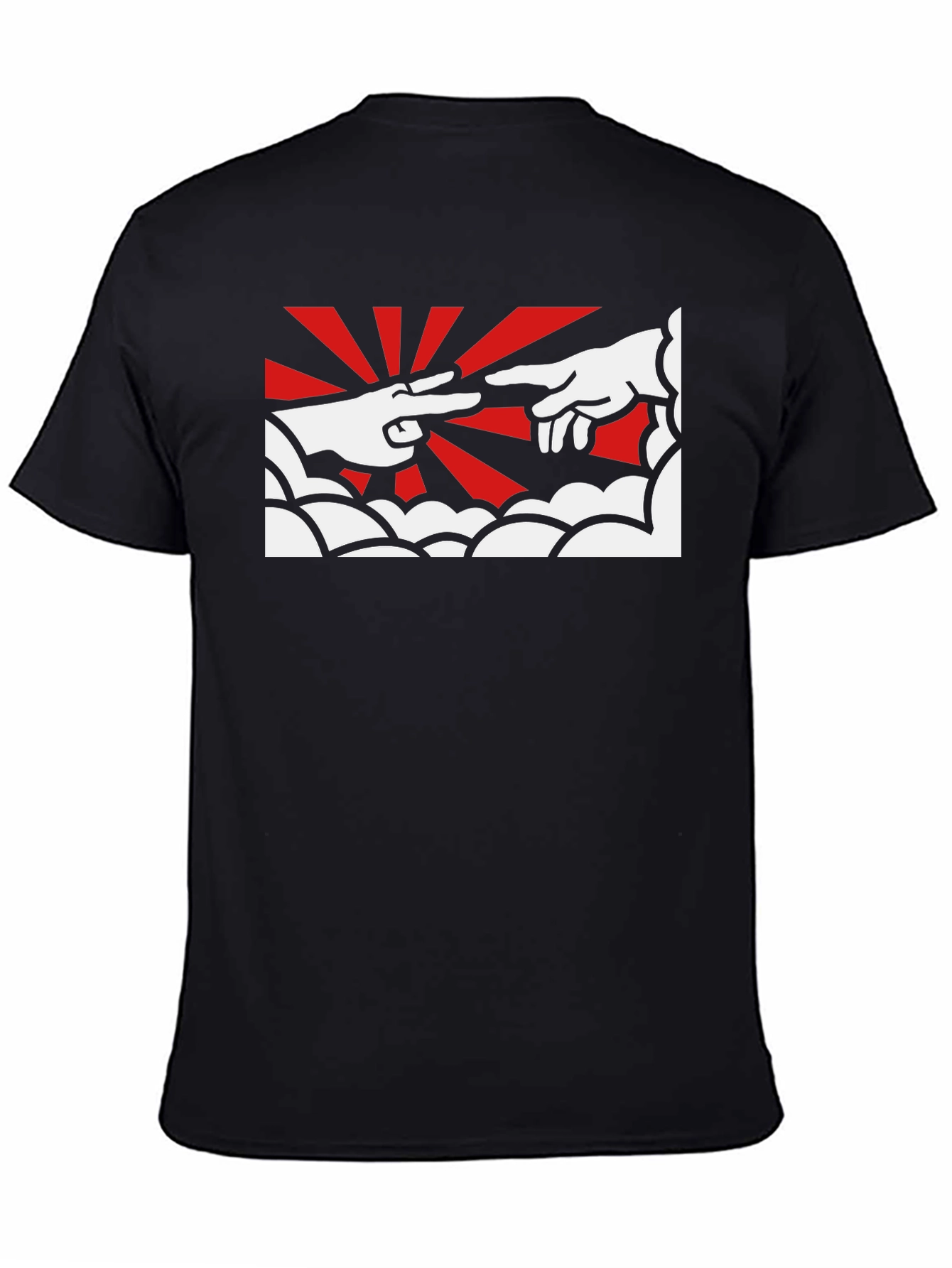Creation Hands Graphic Tee - Black Cotton T-Shirt