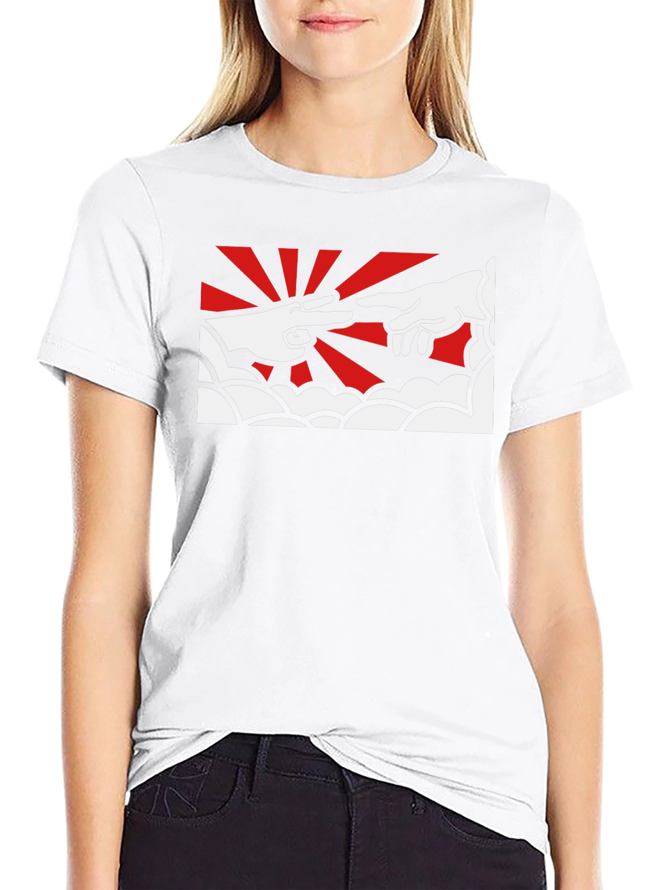 Creation Hands Graphic Tee - Black Cotton T-Shirt
