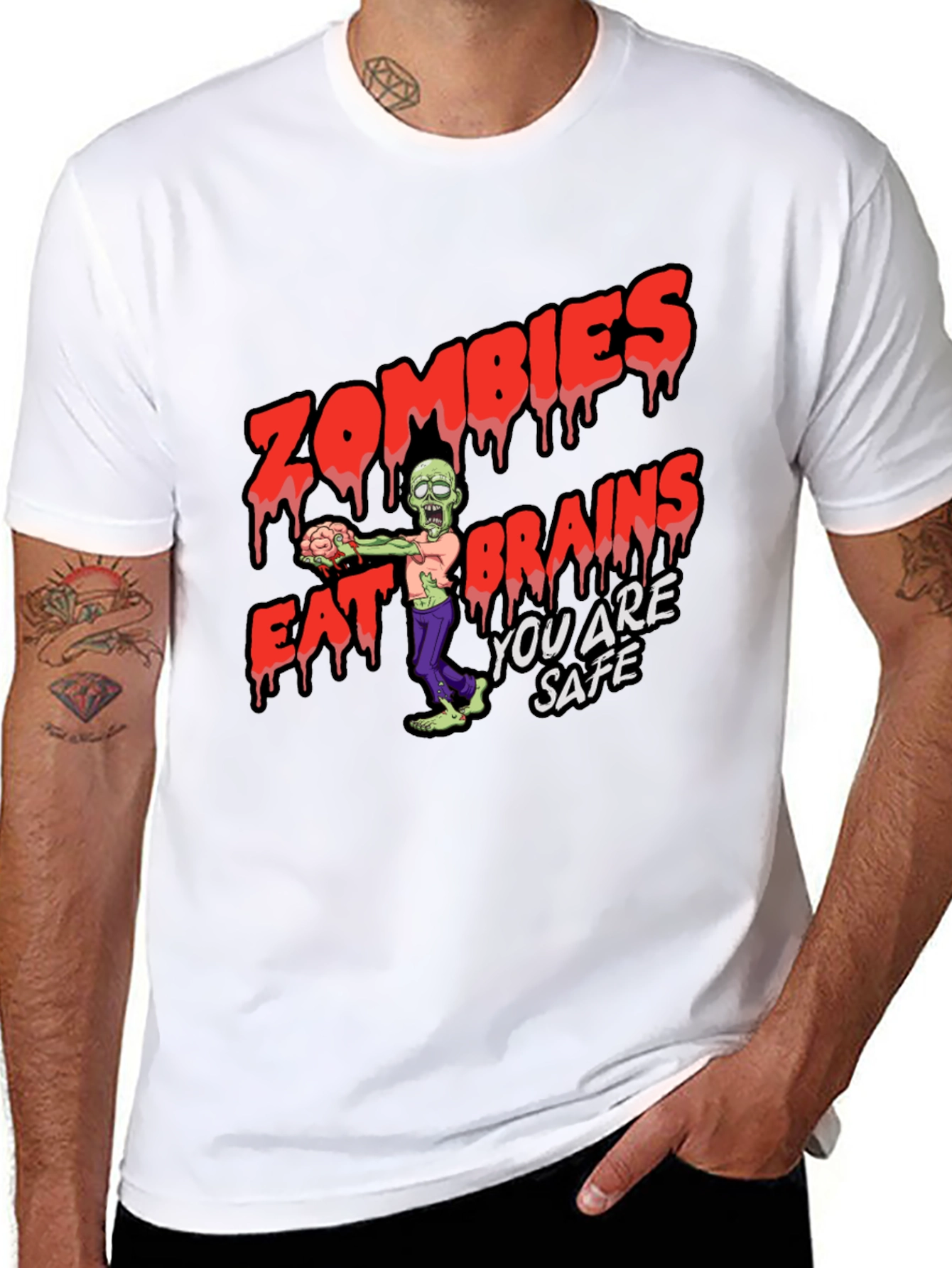 Zombies Eat Brains Graphic T-Shirt