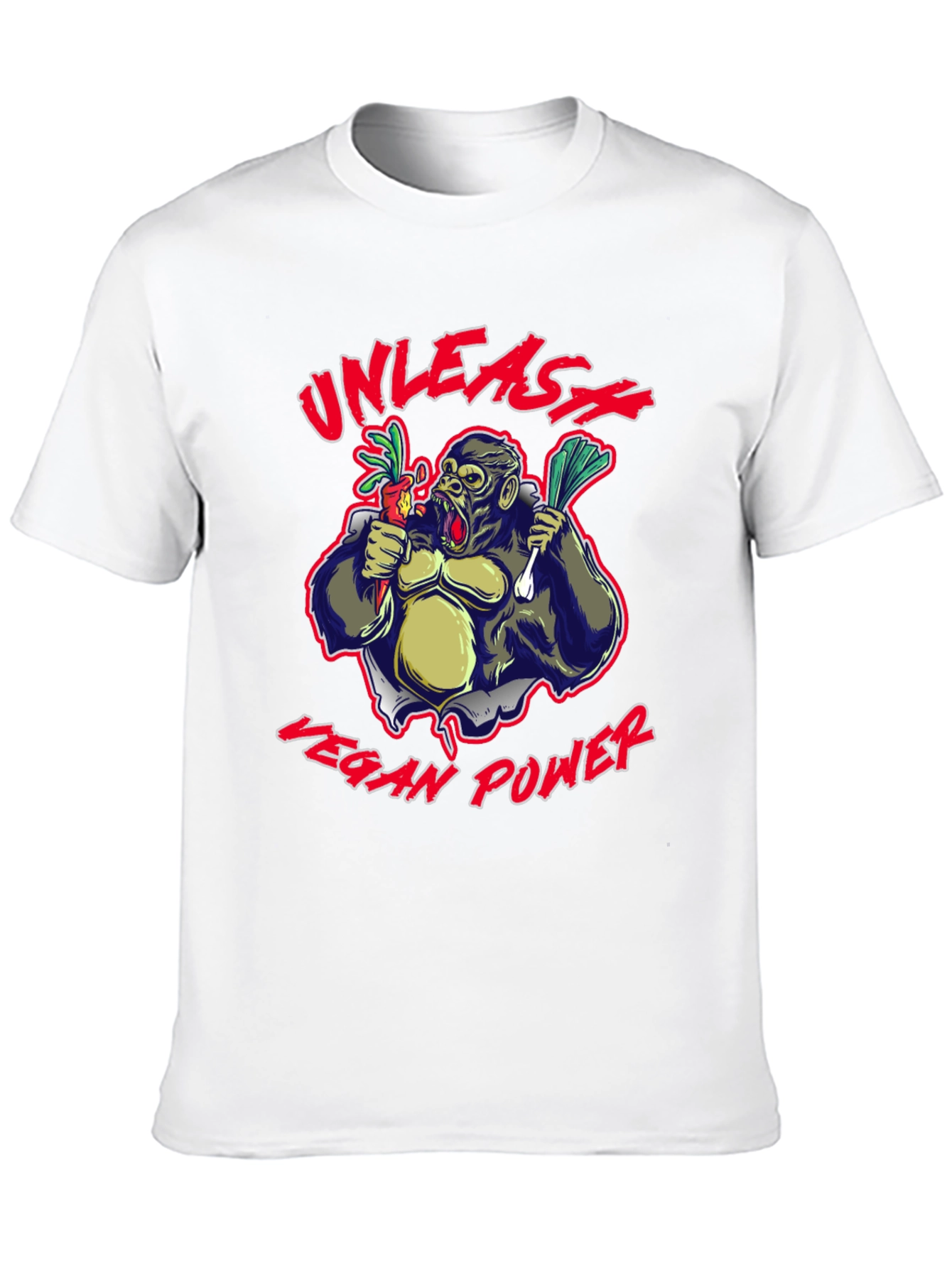 Unleash Vegan Power Gorilla Graphic T-Shirt