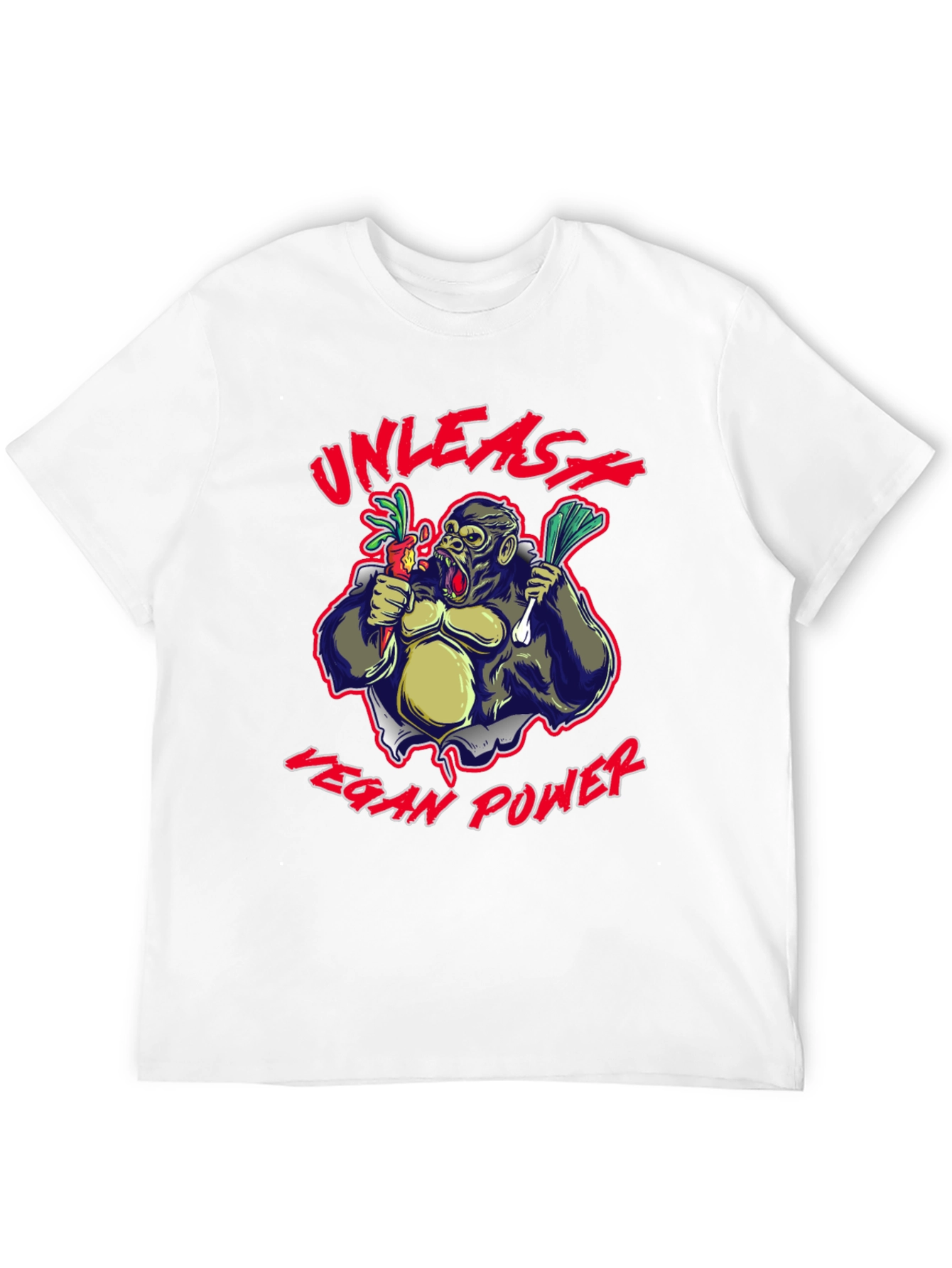 Unleash Vegan Power Gorilla Graphic T-Shirt