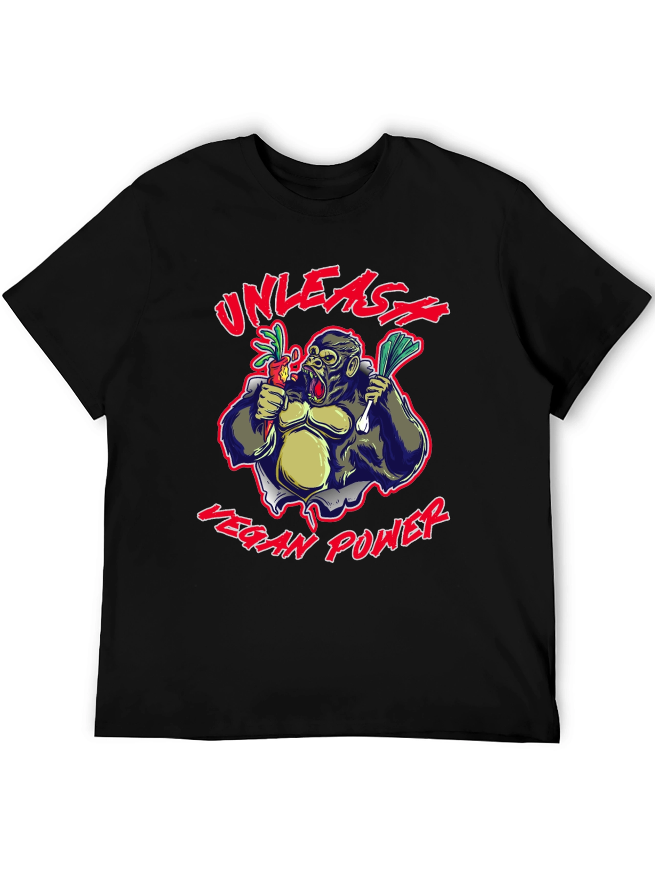 Unleash Vegan Power Gorilla Graphic T-Shirt