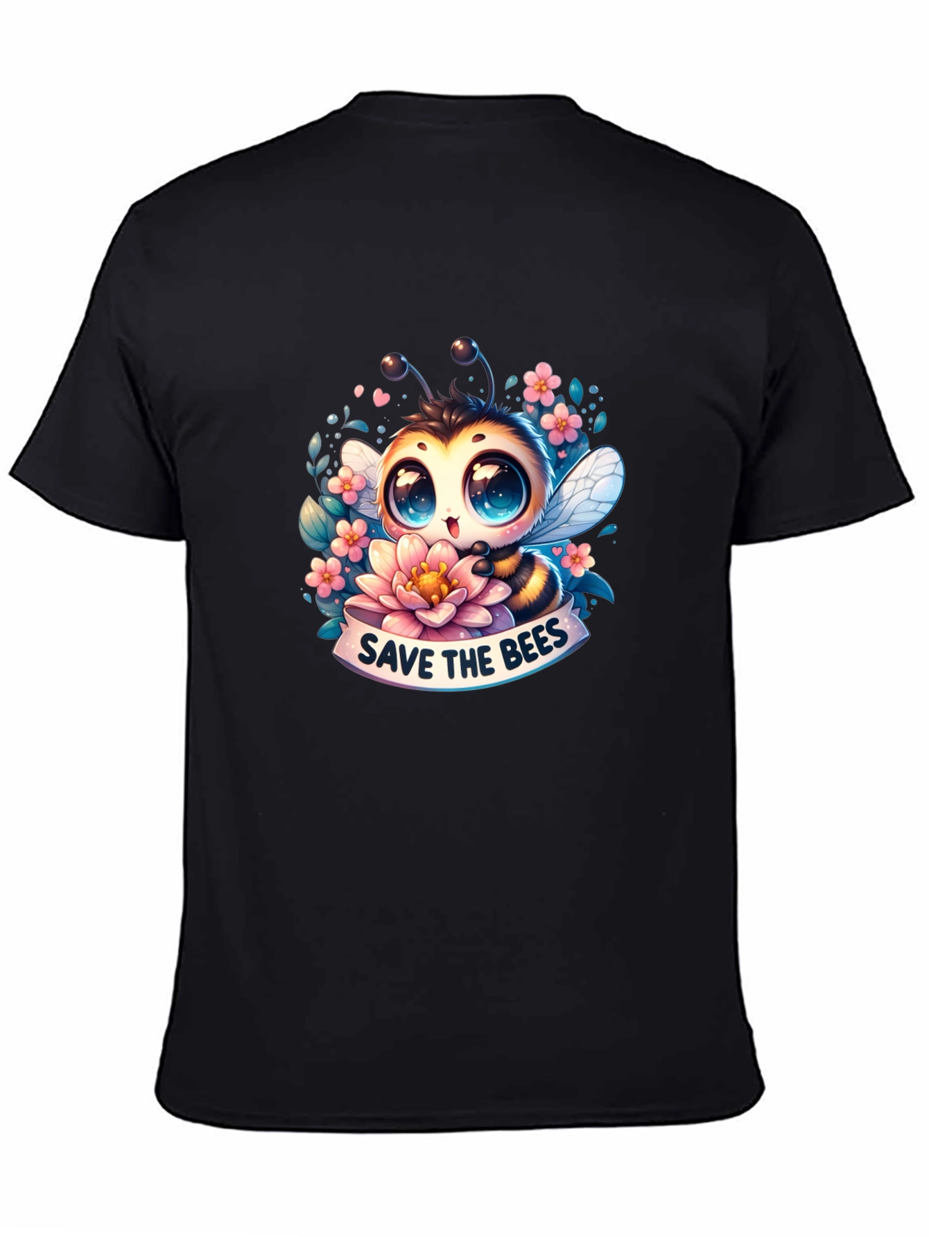 Save The Bees Graphic Tee - Black Cotton
