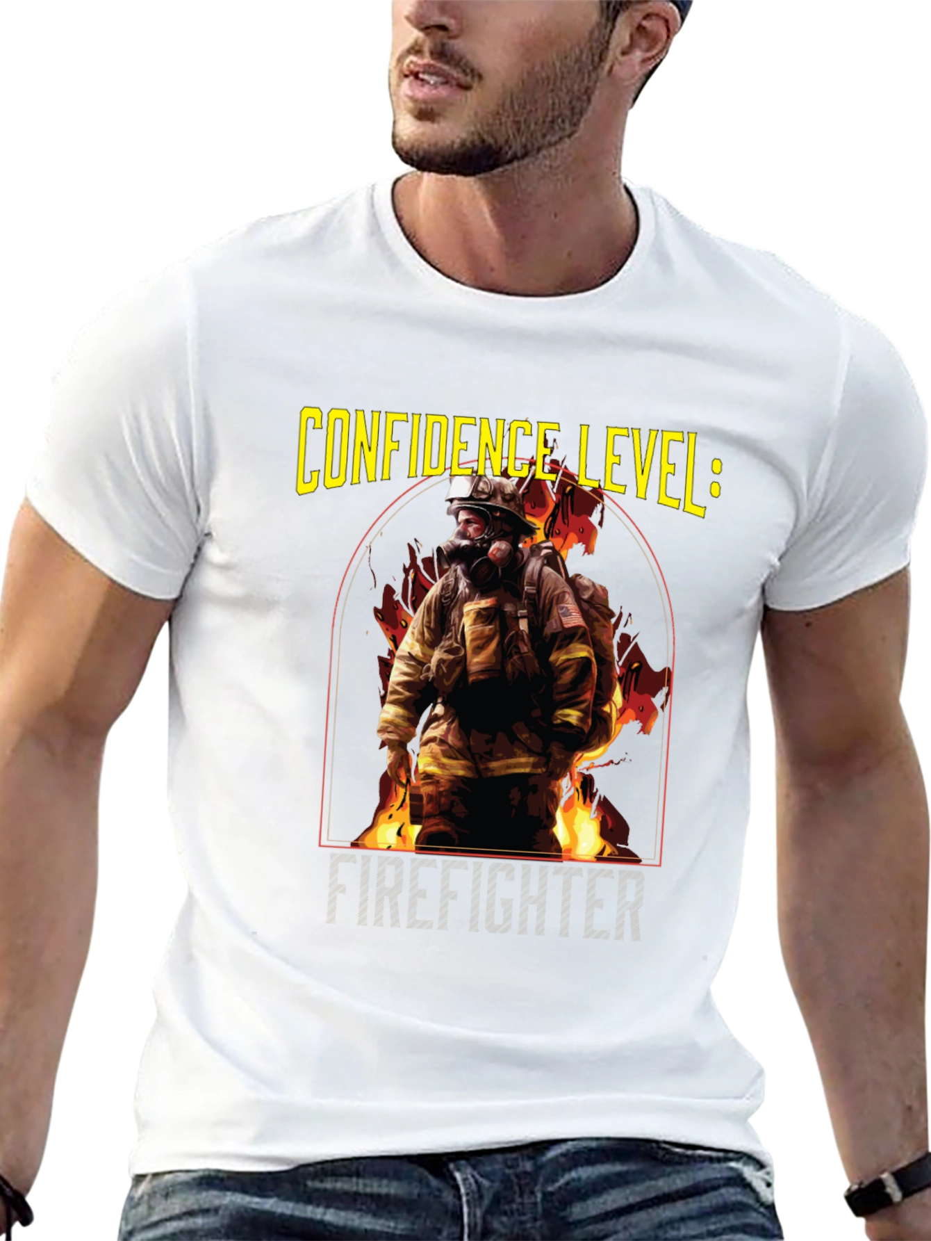 Confidence Level: Firefighter Black T-Shirt