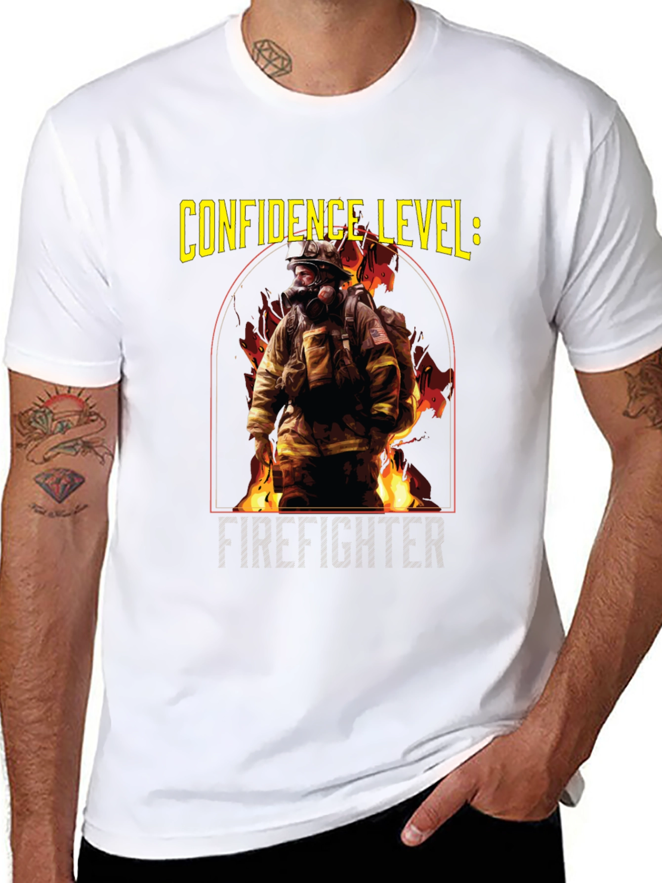 Confidence Level: Firefighter Black T-Shirt