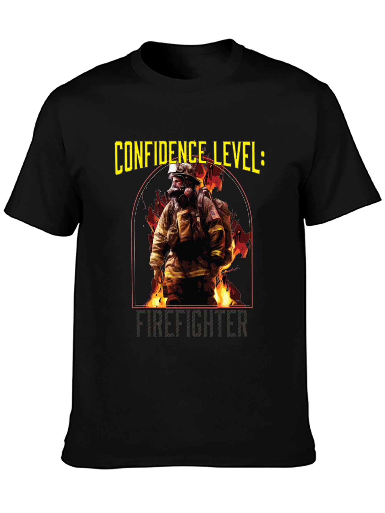 Confidence Level: Firefighter Black T-Shirt