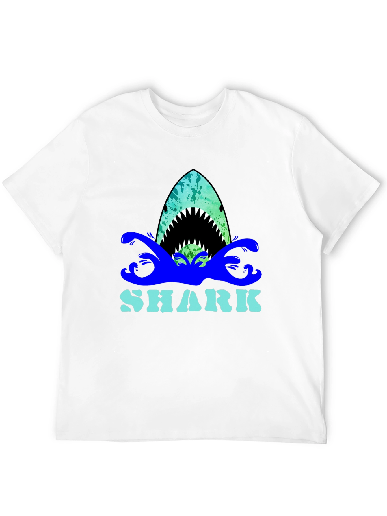 Shark Graphic Print Crew Neck T-Shirt
