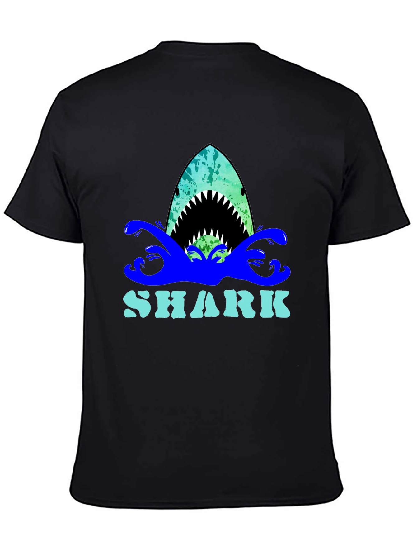 Shark Graphic Print Crew Neck T-Shirt