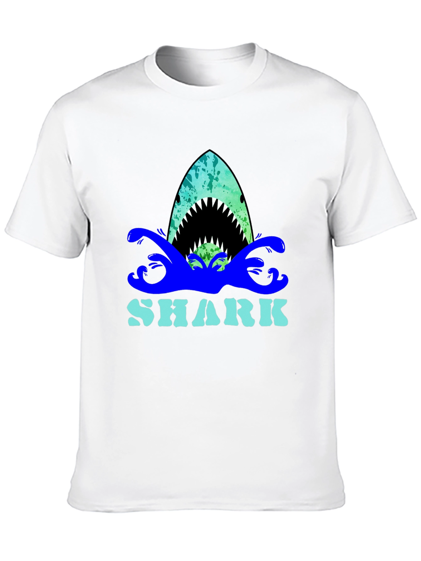 Shark Graphic Print Crew Neck T-Shirt