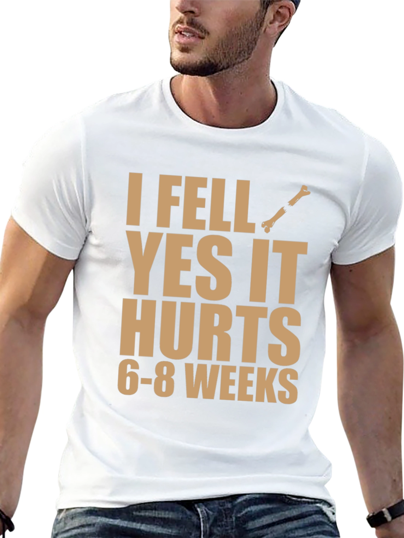 I Fell Yes It Hurts Funny Broken Bone T-Shirt