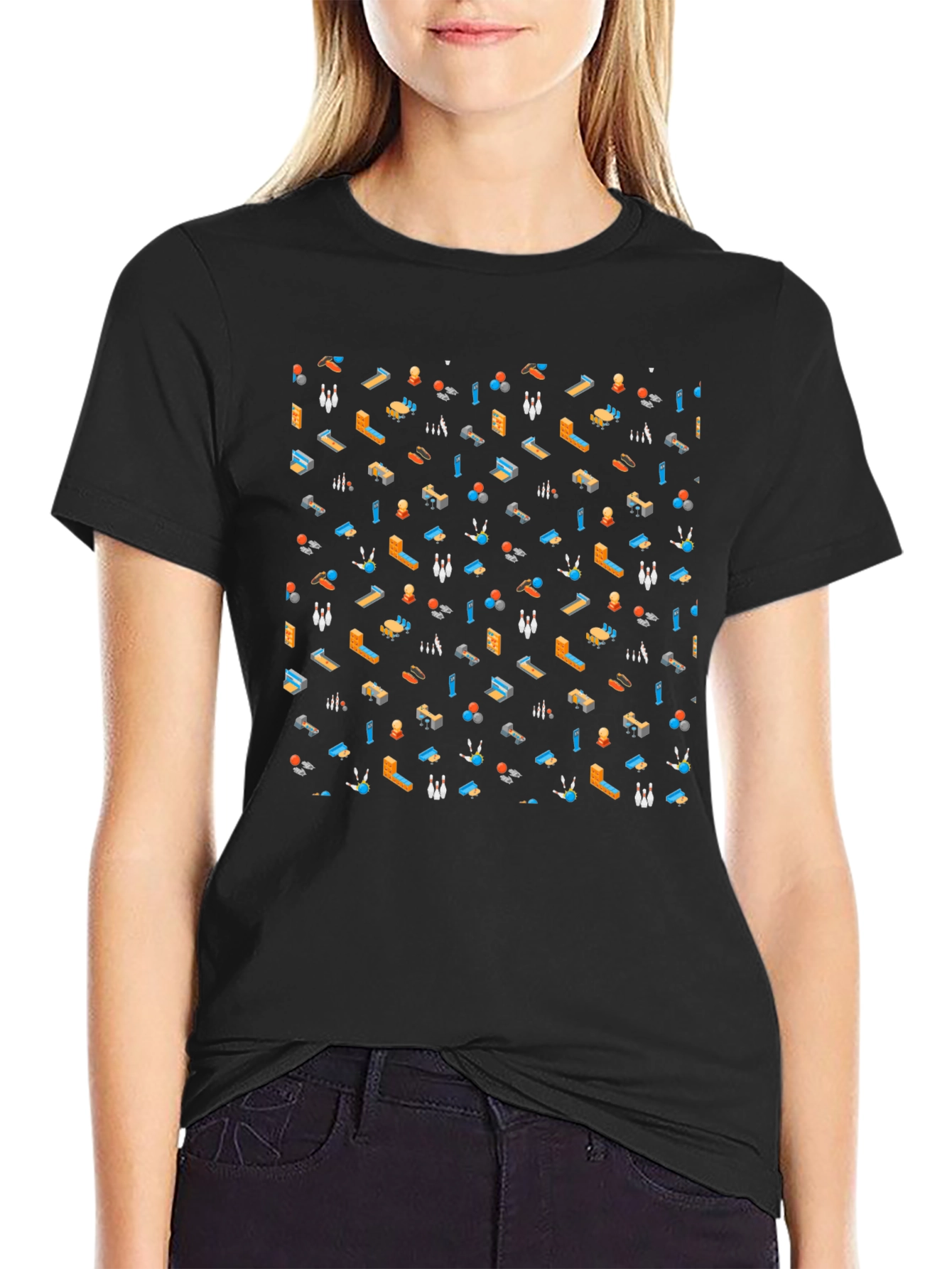 Bowling Pattern T-Shirt - Fun & Unique Design