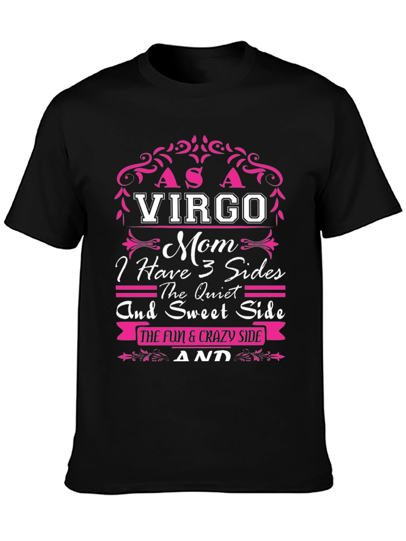 Virgo Mom 3 Sides Graphic T-Shirt