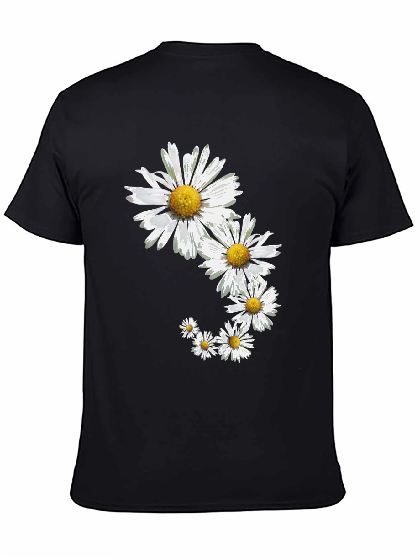 Daisy Chain Graphic Tee - Black Cotton Blend