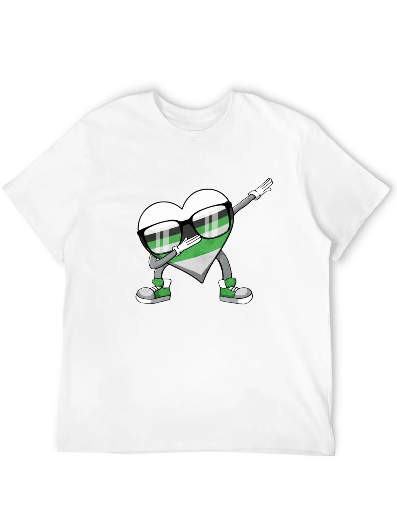 Aromantic Pride Dabbing Heart T-Shirt