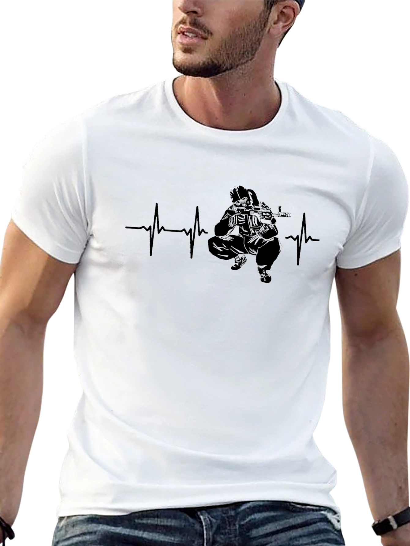 Tactical Heartbeat T-Shirt - Black