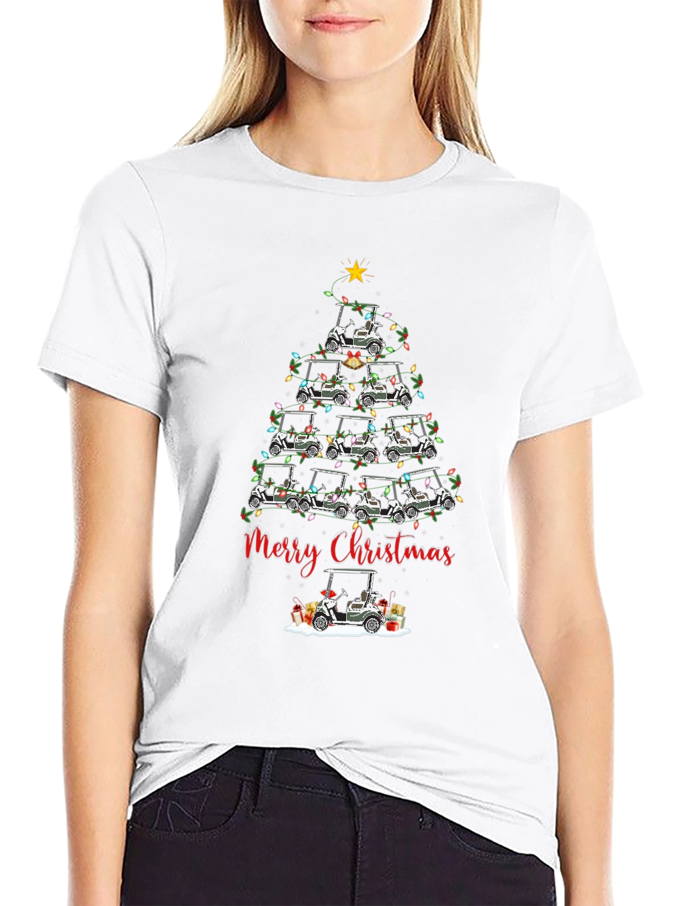 Golf Cart Christmas Tree T-Shirt