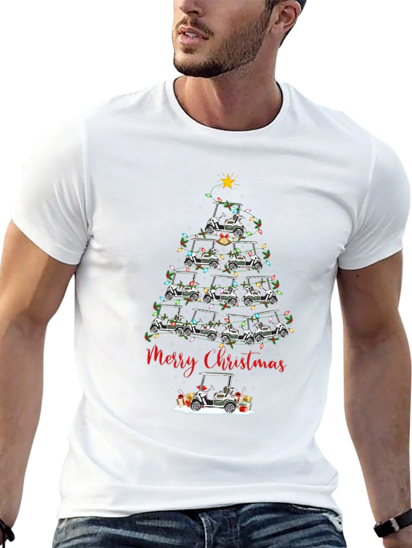 Golf Cart Christmas Tree T-Shirt