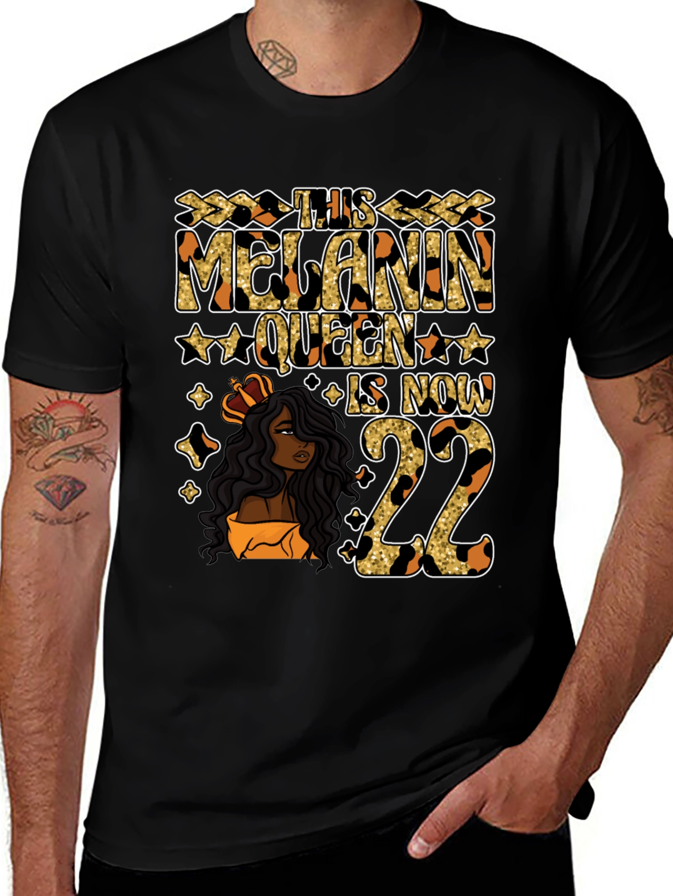 Melanin Queen 22nd Birthday Graphic Tee