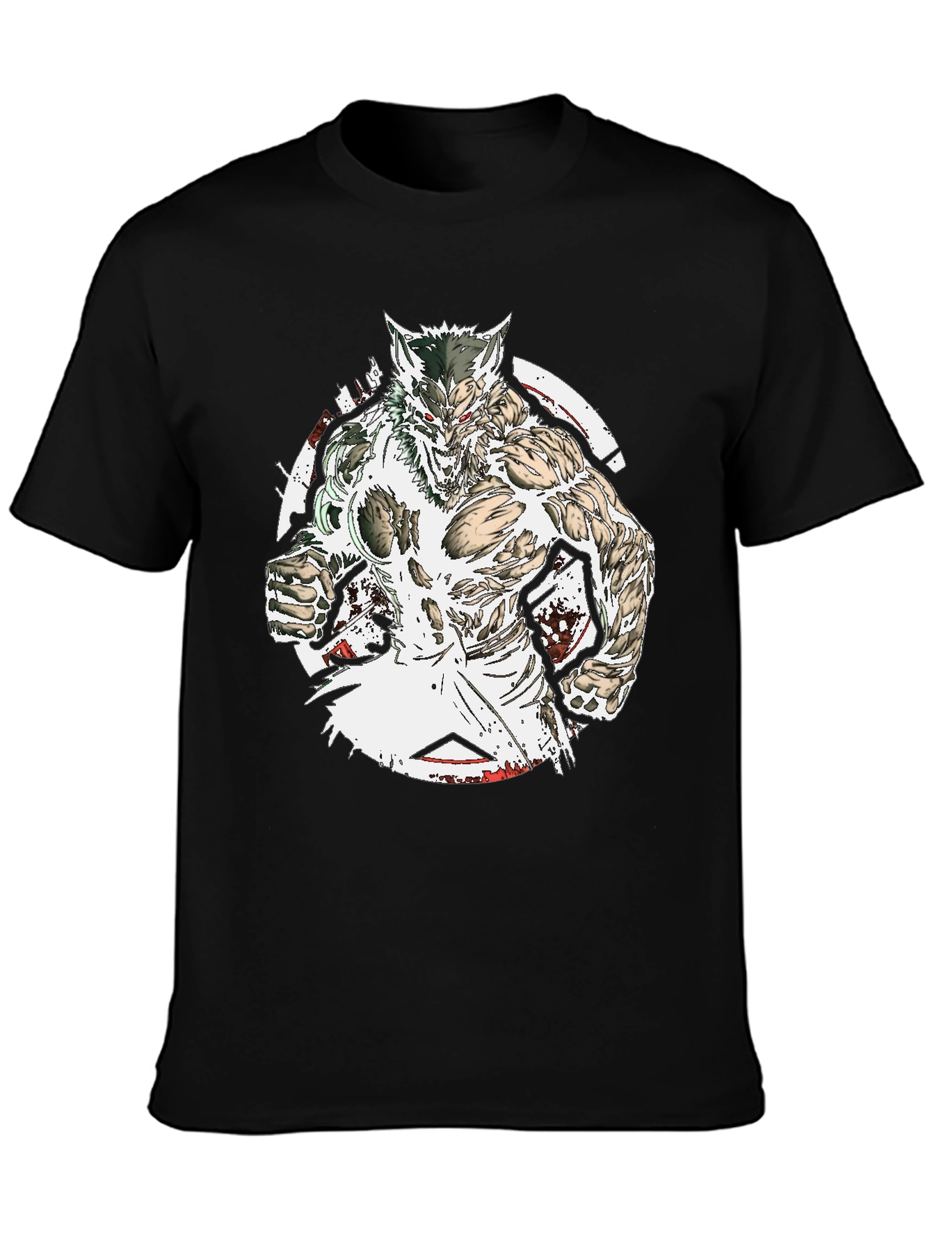 Werewolf Graphic Tee - Black Cotton T-Shirt