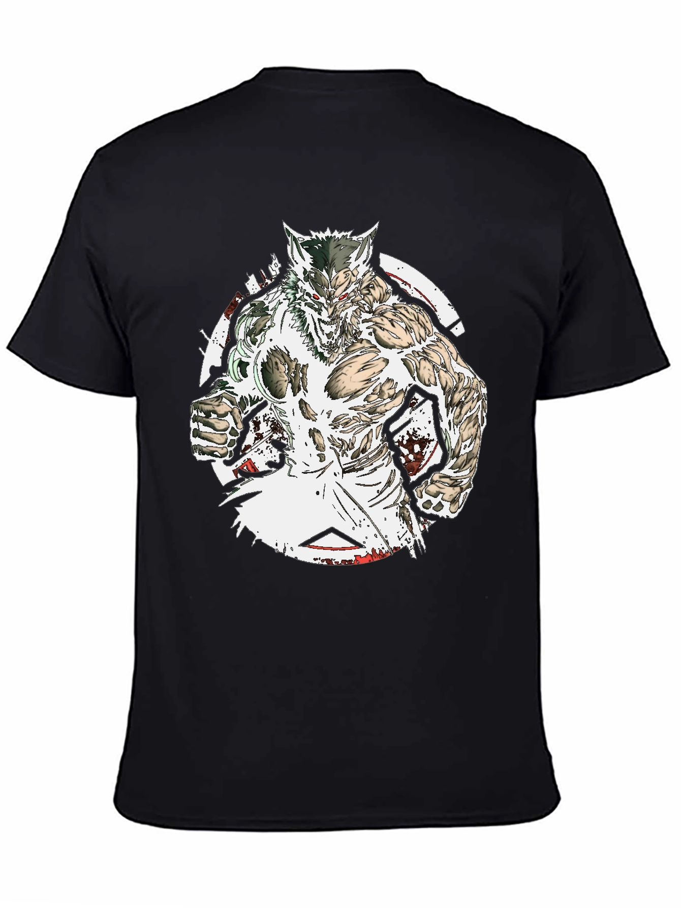 Werewolf Graphic Tee - Black Cotton T-Shirt